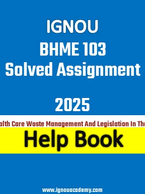 IGNOU BHME 103 Solved Assignment 2025